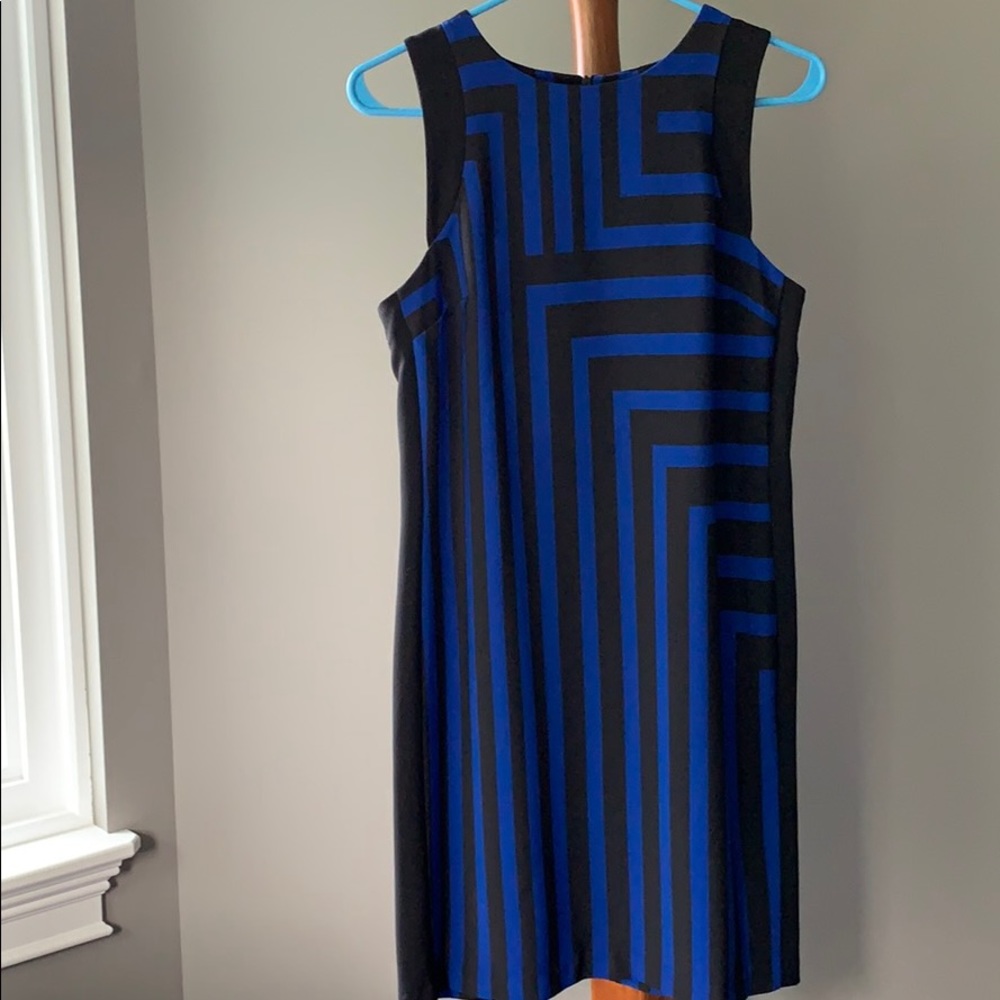 Mossimo royal Blue and Black Striped Sheath